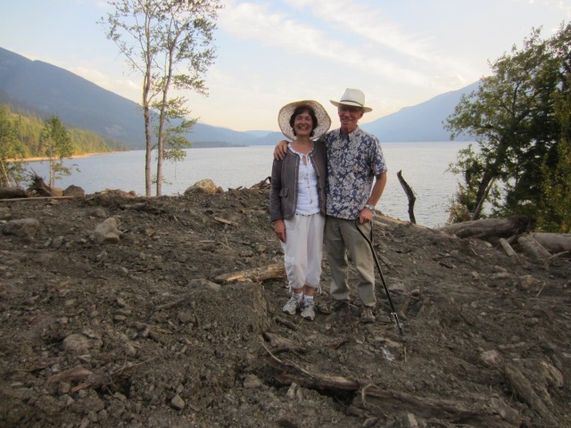 Bath writes: "Two old survivors stand on the site of their former home. The view down the lake is still stunning!" 