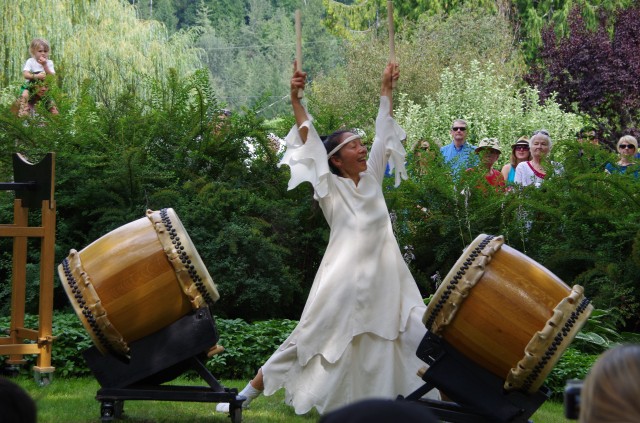 The 20th anniversary celebrations for the NIMC in August 2014 culminated in a stunning performance by Uzume Taiko. Photo Sean Arthur Joyce
